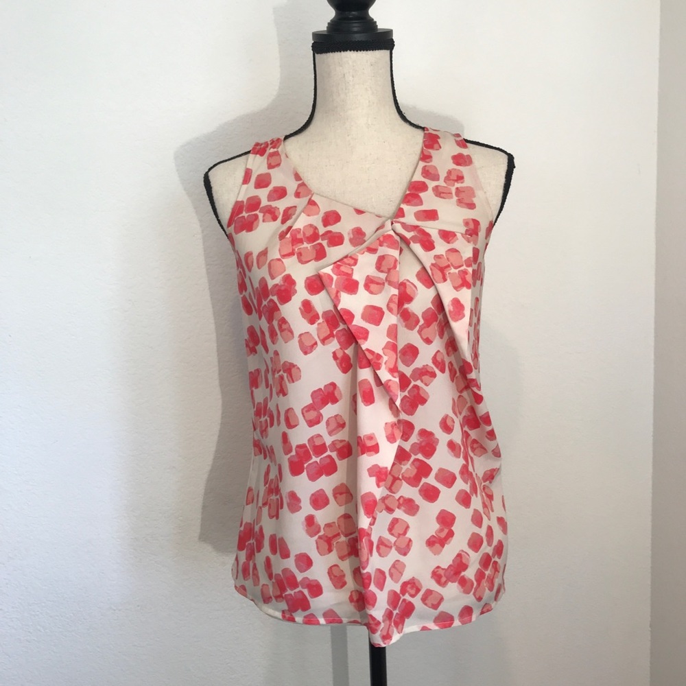 Loft Sleeveless Top With Colorful Spot Design XS